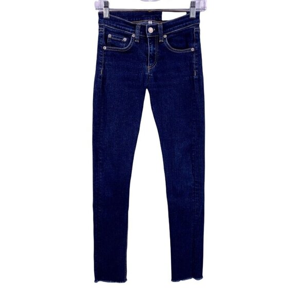 Rag & Bone High Rise Heritage Blue Skinny Raw Ankle Jeans Size 24 - Picture 2 of 7